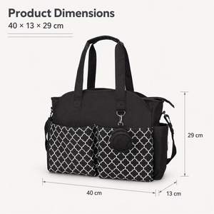 Sac à couches OEM personnalisé imprimé géométrique, sac fourre-tout pour maman, ensemble de voyage pour bébé, emballage avec logo de marque privée pour distributeur en gros - Product Image 5