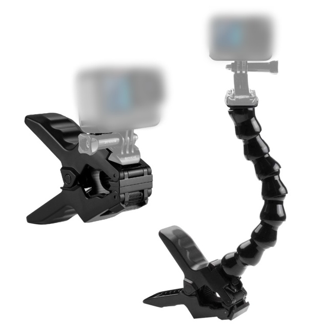 PULUZ Action Sports Cameras Jaws Flex Clamp Mount for GoPro, Insta360 and Other Action Cameras
