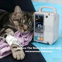 Pompe à perfusion vétérinaire Débit réglable Pompe IV anti-débit libre pour clinique vétérinaire Hôpital pour animaux Utilisation en soins intensifs