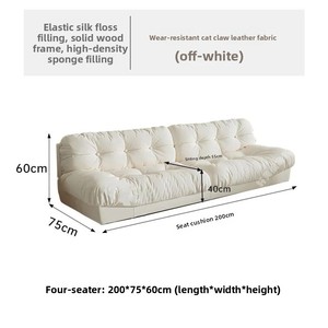Sofá de Tela Moderno en Forma de L de Dos Plazas <span class=keywords><strong>para</strong></span> Sala de Estar, Apartamento Pequeño, Color Crema, Funda Extraíble y Lavable - Product Image 6