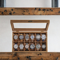 Boîte à montre de luxe en bois massif poli, faite à la main, pour homme, écologique, forme personnalisée, boîte cadeau avec compartiments, origine Inde, artisanat domestique