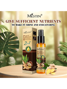 Olio per <span class=keywords><strong>Capelli</strong></span> Biologico allo Zenzero e Argan Marocchino Mestin - Qualità Professionale Anti-Crespo 2-in-1 Rinfrescante Nutriente Riparatore per <span class=keywords><strong>Capelli</strong></span> Secchi e Danneggiati - Product Image 1