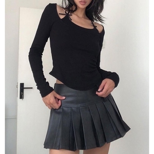 Camiseta de Moda para Mujer, de Manga Larga, con Lazo en el Cuello y Color Sólido - Product Image 1