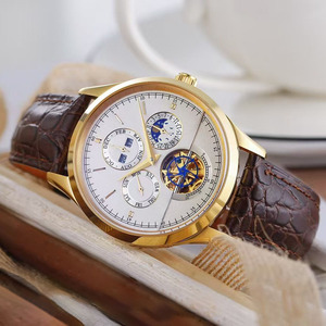 นาฬิกาข้อมือผู้ชายระบบกลไกคุณภาพสูง ระดับหรู ขายดี พร้อมกระจกแซฟไฟร์ ปฏิทินถาวร แสดงวันที่และข้างขึ้นข้างแรม - Product Image 2