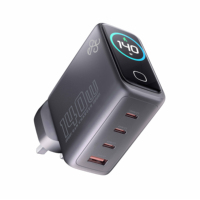 Nouveaux produits Chargeur GaN à écran TFT 4 ports, écran AI, charge rapide PD140W, solution OEM, chargeur GaN 140W pour téléphone et tablette