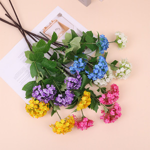 Hortensia Artificial de Tres Cabezas, Estilo Clásico, Flor de Seda, Decoración Suave para Bodas, Fotografía, Accesorios, Decoración del Hogar - Product Image 4