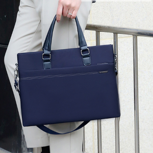 Custom Unisex 15 Inch <strong>Laptop</strong> <strong>Nylon</strong> Soft Briefcase Polyester Lining Lightweight Zipper Closure Waterproof Business Handbag Single - Product Image 4