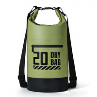Sac à dos de randonnée imperméable 20L, sac étanche robuste en PVC, sac flottant haute résistance, logo personnalisé, vert olive, sac de sport, extérieur