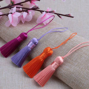 5cm di seta corta con nappine e nappine da cucire con frangia e nappine per chiave per ciondolo da DIY accessori per tende impreziosite - Product Image 6