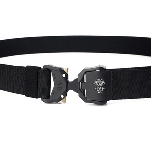 3,8 cm de ancho nueva hebilla de aleación de aluminio al aire libre táctico Nylon hombres elástico ligero cinturón pantalones Fans ropa de trabajo Cargo cinturón negro - Product Image 2