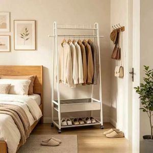 <span class=keywords><strong>Appendiabiti</strong></span> Moderno in Ferro con Ruote e Ripiani Portaoggetti per Casa, Appartamento, <span class=keywords><strong>Cameretta</strong></span> - Product Image 4