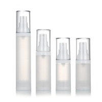 Envase Vacío para Crema o Loción, 15ml 20ml 30ml 50ml, Botella de Plástico Mate Transparente con Bomba de Pulverización sin Aire para Envasado de Cosméticos