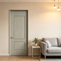 Porte intérieure en aluminium et bois pour chambre résidentielle, résistante à l'humidité et au feu, à ouverture latérale, écologique