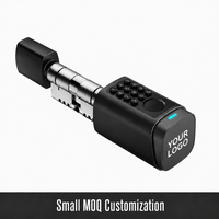 Cerradura Inteligente para Puerta Digital con Huella Dactilar y WiFi, Estándar Europeo, Cilindro Inteligente con Doble Aplicación Tuya y TT Lock, Longitud Ajustable