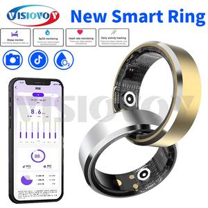 Anillo inteligente de acero inoxidable compatible con Android 5 ATM para hombres y mujeres, presión arterial de oxígeno en sangre para probar la aplicación de pasos de frecuencia cardíaca - Product Image 3