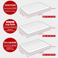 Matelas Gonflable Double d'Extérieur pour Tente de Camping et Usage Domestique, Coussin de Couchage en PVC avec Revêtement Floqué Moderne et Structure Intérieure