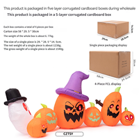 Grande citrouille gonflable lumineuse de 2,5 mètres pour Halloween, décorations d'extérieur pour cour, fantômes électriques à brancher