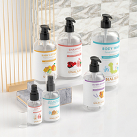 Bouteilles rondes vides de pompe de Boston en plastique PET transparent de 60ml ~ 1000ml pour l'emballage personnalisé de lavage de corps de shampooing de lotion