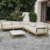 Meubles de villa en aluminium de luxe de haute qualité ensemble de canapés de jardin sectionnels en forme de L