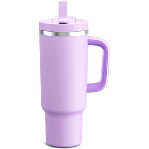Nuevo Diseño, Termos de Acero Inoxidable Aislados de 40 oz, con Asa y Pajita, Tapa 2 en 1, Aislamiento Térmico de 24 Horas, Reutilizables y Portátiles - Product Image 1