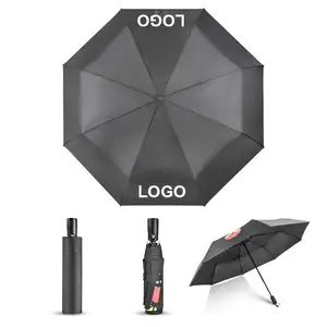Personal fashion designer auto sunshade paraguas custom logo compact portable rain automatic windproof 3 folding umbrella