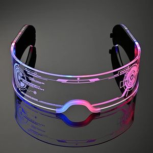 Lunettes à visière LED Cyberpunk, design futuriste, lunettes de fête avec <span class=keywords><strong>7</strong></span> changements de couleur - Product Image 1
