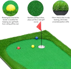 Tapete atualizado para prática de golfe misturado com relva áspera e putting green para prática de puts