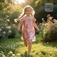 Robe de nuit pour filles, style français 2026, 100% soie de mûrier, couleur unie, mignonne, douce, pyjama princesse d'été, vêtement de nuit une pièce