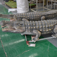 Nouveaux produits 2024, modèle d'animatronique de crocodile de zoo d'amusement, modèle d'animal de la jungle, modèle d'animal crocodile, modèles d'exposition