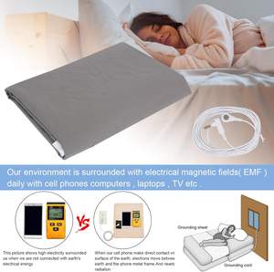 Sábana de puesta a tierra 400TC 5% fibra de plata 95% Sábanas de algodón Sábanas de puesta a tierra ajustables - Product Image 4