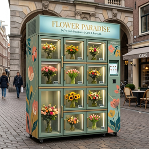 Máquina Expendedora de Flores Frescas Personalizada de Fábrica JFP, Refrigerada, con Pantalla Táctil Inteligente, Dispensador Automático de Ramos, OEM ODM - Product Image 3