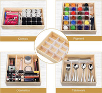 16PCS Organisateur de diviseurs de tiroirs réglables en plastique pour bureau, salle de bain, cuisine et chambre à coucher