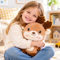 Jouet en peluche de Noël personnalisé à réponse rapide, fabrication OEM/ODM, renne en peluche doux, personnage de dessin animé sur mesure