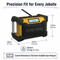 Radio de chantier 18V alimentée par batterie, IP65, 40W, étanche à la poussière, pour chantier de rénovation