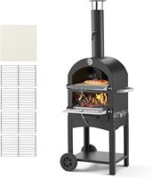 Four à pizza au bois pour l'extérieur, avec 2 roues amovibles, idéal pour la cuisson et la grillade (vente en gros)