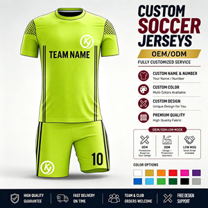 Seragam Sepak Bola Pria Custom Jacquard Sublimasi, Kaos Jersey Olahraga, Set Seragam Sepak Bola, Produsen Perlengkapan Sepak Bola OEM Grosir - Product Image 1