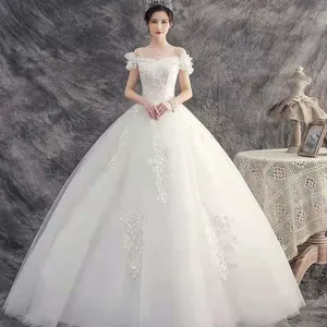 Vestidos de noiva de cristal Turquia Istambul Guangzhou fabricante vestido de baile de cauda longa vestido de noiva para mulhere
