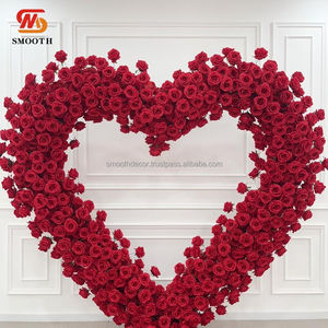 Suave seda artificial rosa en forma de corazón propuesta de boda entrada flor arco 1,8-2,4 m Tamaño personalizable - Product Image 2