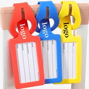 Promotion : Étiquette d'identification personnalisée avec logo pour bagages, anti-perte, en silicone, pour carte d'embarquement, style élégant pour femme mature - Product Image 1
