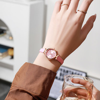 Nouvelle montre en alliage de style forêt naturelle et vintage pour étudiantes ; bracelet simple et fin en acrylique ; 35 mm 10 mm Quartz