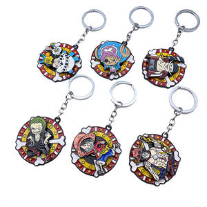 Porte-clés en métal léger de style japonais, design d'anime, dessin animé, alliage de zinc, Luffy Zoro <span class=keywords><strong>Ace</strong></span>, pendentif en métal - Product Image 1