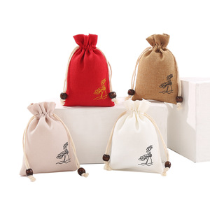 Bolsa de Cordón con Diseño de Loto Chino Tradicional, 8x10cm 10x14cm, para Empaque de Joyería, Almacenamiento de Regalos - Product Image 4