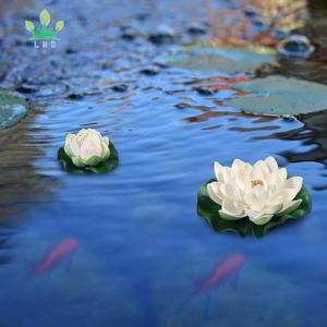 Plantes aquatiques artificielles de la marque LMD, <span class=keywords><strong>lotus</strong></span> flottants, fleurs écologiques en PP, couleur personnalisée, pour la maison et l'hôtel. - Product Image 5