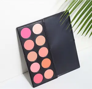 Wholesale cosmetics 10 colors blush palette pressed powder with your logo