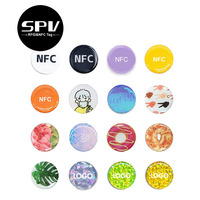Étiquette RFID NFC en époxy personnalisée, imprimée, étanche, 213, 215, 216, programmable, autocollant pour les médias sociaux