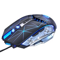 Wired Gaming Mouse 3200DPI Pernapasan LED E-Olahraga Mekanik Bisu Silent Mouse Gamer Optik Sens untuk Laptop komputer
