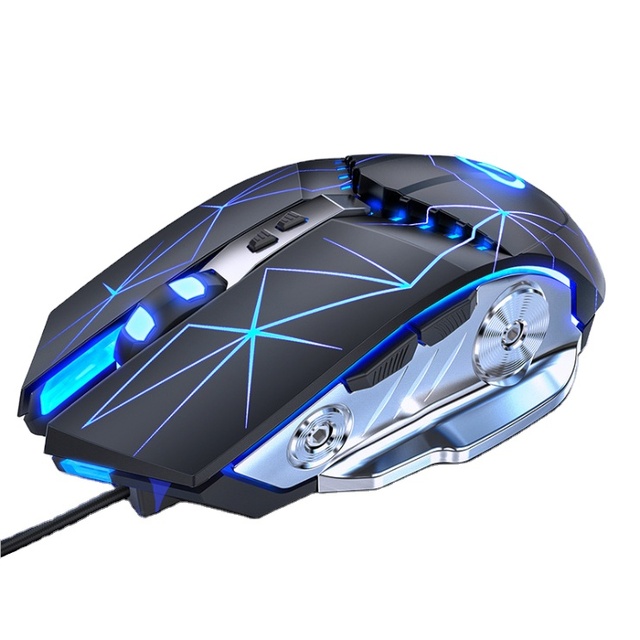 Wired Gaming Mouse 3200DPI Breathing LED E-Sports Mechanical Mute Silent Mouse Gamer Mice Optical Sens for Laptop Computer
