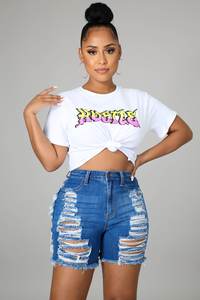 Shorts en <span class=keywords><strong>jean</strong></span> sexy et mignons pour l'été, bleu, déchirés, corset, shorts en <span class=keywords><strong>jean</strong></span> déchirés noirs, pantalon, shorts en <span class=keywords><strong>jean</strong></span> déchirés pour <span class=keywords><strong>femme</strong></span> - Product Image 2