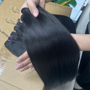 Vente en gros d'extensions de cheveux humains droits vierges indiens bruts Remy vendeurs de paquets de tissages super doublement étirés - Product Image 3