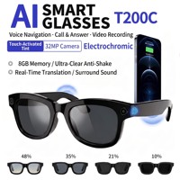 Nouvelles lunettes de tir électrochromiques intelligentes T200C avec IA, enregistrement photo/vidéo 8MP, stabilisation d'image, utilisation transfrontalière, tactile